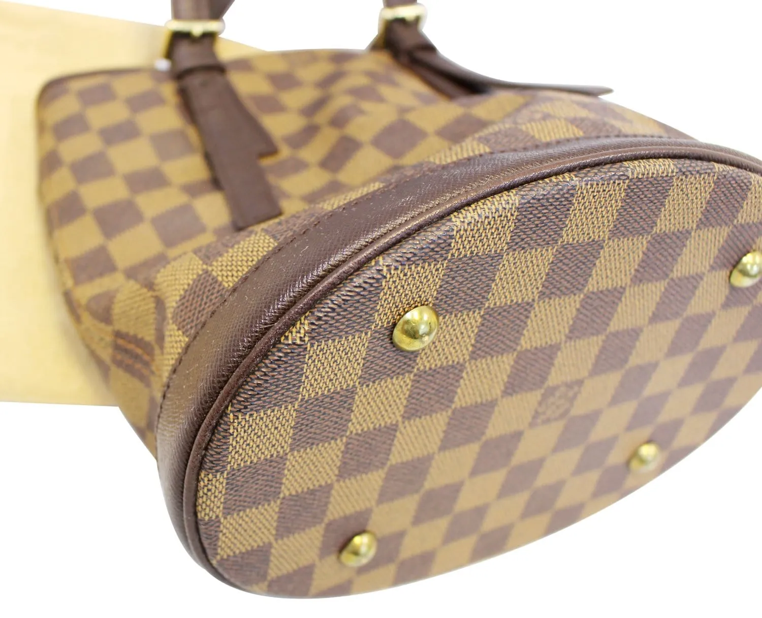 LOUIS VUITTON Damier Ebene Marais Bucket Shoulder Bag